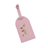 Maxbell Portable Leather Luggage Tag Label ID Card Holder Boarding Tag Pendant Pink