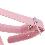 Maxbell Portable Leather Luggage Tag Label ID Card Holder Boarding Tag Pendant Pink