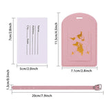 Maxbell Portable Leather Luggage Tag Label ID Card Holder Boarding Tag Pendant Pink