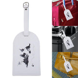 Maxbell Portable Leather Luggage Tag Label ID Card Holder Boarding Tag Pendant White and Silver