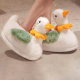 Maxbell Women Duck Shape Plush Slippers Warm Shoes Fuzzy Animal Slippers Soft Comfy