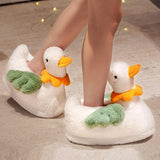 Maxbell Women Duck Shape Plush Slippers Warm Shoes Fuzzy Animal Slippers Soft Comfy