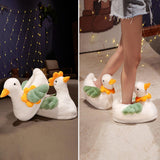 Maxbell Women Duck Shape Plush Slippers Warm Shoes Fuzzy Animal Slippers Soft Comfy