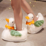 Maxbell Women Duck Shape Plush Slippers Warm Shoes Fuzzy Animal Slippers Soft Comfy