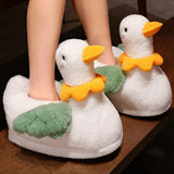 Maxbell Women Duck Shape Plush Slippers Warm Shoes Fuzzy Animal Slippers Soft Comfy