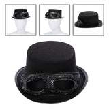 Maxbell Steampunk Top Hat with Goggles Vintage Style for Adult Dress up Halloween