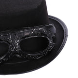 Maxbell Steampunk Top Hat with Goggles Vintage Style for Adult Dress up Halloween
