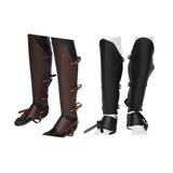 Maxbell Medieval Greaves Boots Shoes Cover for Knight Costume Accessory Black