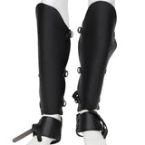 Maxbell Medieval Greaves Boots Shoes Cover for Knight Costume Accessory Black