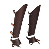 Maxbell Medieval Greaves Boots Shoes Cover for Knight Costume Accessory Coffee