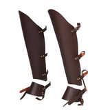 Maxbell Medieval Greaves Boots Shoes Cover for Knight Costume Accessory Coffee