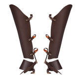 Maxbell Medieval Greaves Boots Shoes Cover for Knight Costume Accessory Coffee
