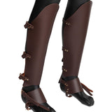 Maxbell Medieval Greaves Boots Shoes Cover for Knight Costume Accessory Coffee