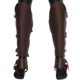Maxbell Medieval Greaves Boots Shoes Cover for Knight Costume Accessory Coffee