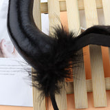 Maxbell Cute Horn Headband Cosplay Costume Headdress Party Favor for Role Play Black
