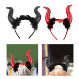 Maxbell Cute Horn Headband Cosplay Costume Headdress Party Favor for Role Play Black