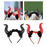 Maxbell Cute Horn Headband Cosplay Costume Headdress Party Favor for Role Play Black