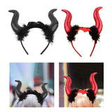 Maxbell Cute Horn Headband Cosplay Costume Headdress Party Favor for Role Play Black