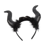 Maxbell Cute Horn Headband Cosplay Costume Headdress Party Favor for Role Play Black