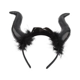 Maxbell Cute Horn Headband Cosplay Costume Headdress Party Favor for Role Play Black