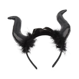 Maxbell Cute Horn Headband Cosplay Costume Headdress Party Favor for Role Play Black