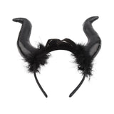 Maxbell Cute Horn Headband Cosplay Costume Headdress Party Favor for Role Play Black