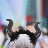Maxbell Cute Horn Headband Cosplay Costume Headdress Party Favor for Role Play Black