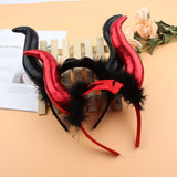 Maxbell Cute Horn Headband Cosplay Costume Headdress Party Favor for Role Play Red