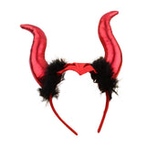 Maxbell Cute Horn Headband Cosplay Costume Headdress Party Favor for Role Play Red