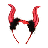 Maxbell Cute Horn Headband Cosplay Costume Headdress Party Favor for Role Play Red