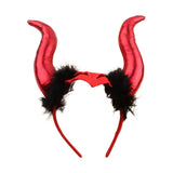 Maxbell Cute Horn Headband Cosplay Costume Headdress Party Favor for Role Play Red