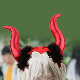Maxbell Cute Horn Headband Cosplay Costume Headdress Party Favor for Role Play Red