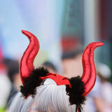 Maxbell Cute Horn Headband Cosplay Costume Headdress Party Favor for Role Play Red