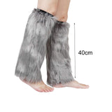 Maxbell Leg Warmers Anime Harajuku Fashion for Cosplay Costume Santa Christmas grey