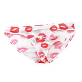 Maxbell Men Underwear Red Lip Print Comfortable Soft Breathable Thin Panties Elastic XL