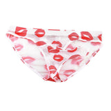 Maxbell Men Underwear Red Lip Print Comfortable Soft Breathable Thin Panties Elastic XL