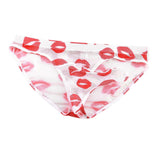Maxbell Men Underwear Red Lip Print Comfortable Soft Breathable Thin Panties Elastic XL