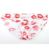 Maxbell Men Underwear Red Lip Print Comfortable Soft Breathable Thin Panties Elastic XL