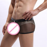 Maxbell Men Underpants Comfortable Quick Drying Elastic Transparent Shorts Low Rise XXL