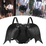 Maxbell Black Bat Wings Backpack Goth Punk Lace Wing Shoulder Bag Leather Rucksack