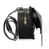 Maxbell Black Bat Wings Backpack Goth Punk Lace Wing Shoulder Bag Leather Rucksack