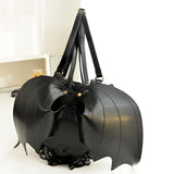 Maxbell Black Bat Wings Backpack Goth Punk Lace Wing Shoulder Bag Leather Rucksack