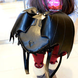 Maxbell Black Bat Wings Backpack Goth Punk Lace Wing Shoulder Bag Leather Rucksack