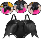 Maxbell Black Bat Wings Backpack Goth Punk Lace Wing Shoulder Bag Leather Rucksack