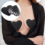 Maxbell 2Pcs 1 Pair Breast Covers Silicone Adhesive Women Men Evening Dress Black Heart