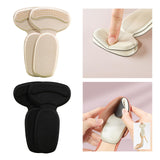 Maxbell 2x Heel Cushion Pads T Shape Shoe Heel Insoles Shoe Pad for Loose Shoes Black