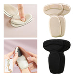 Maxbell 2x Heel Cushion Pads T Shape Shoe Heel Insoles Shoe Pad for Loose Shoes Black