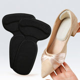 Maxbell 2x Heel Cushion Pads T Shape Shoe Heel Insoles Shoe Pad for Loose Shoes Black