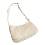 Maxbell Women Dumpling Bun Schoolbag Shopping Bag Wallet Flannel Shoulder Bag White