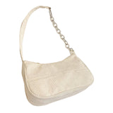 Maxbell Women Dumpling Bun Schoolbag Shopping Bag Wallet Flannel Shoulder Bag White
